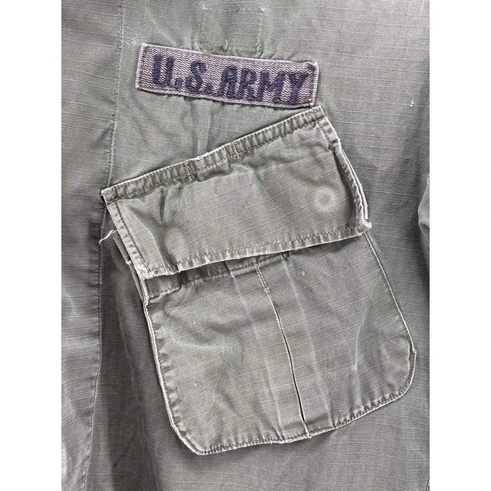 Vintage Vietnam OG-107 Jungle Jacket Cotton Ripstop Slant Pocket US Army Coat